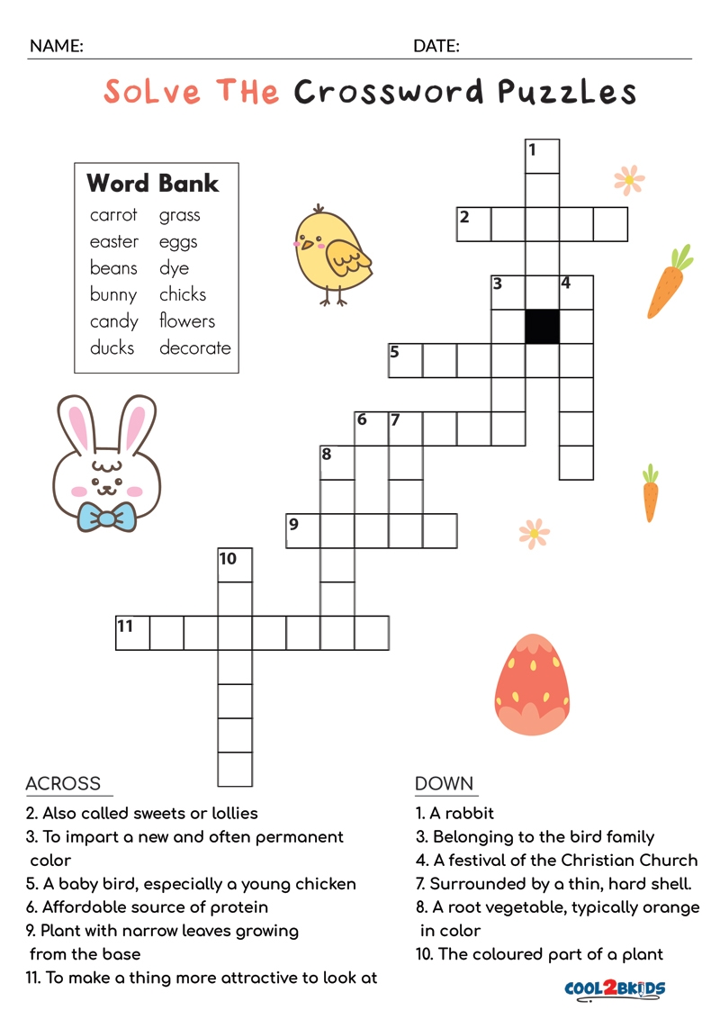 Free Printable Easy Crossword Puzzles