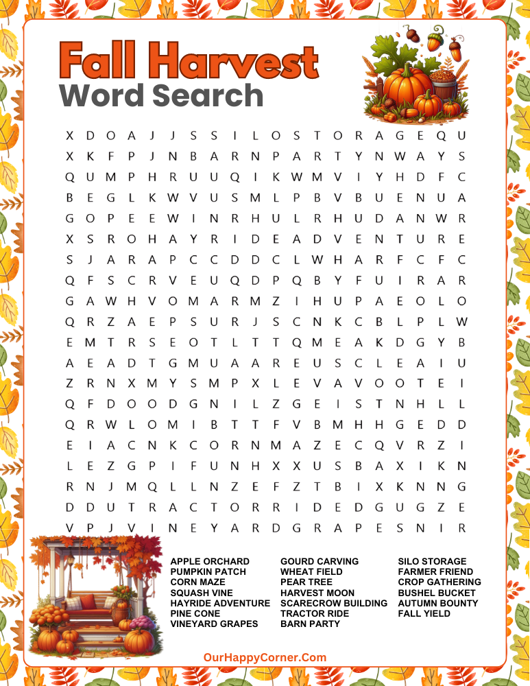Free Printable Fall Word Search Puzzles Our Happy Corner Free Printable Fall Word Search Puzzles Our Happy Corner