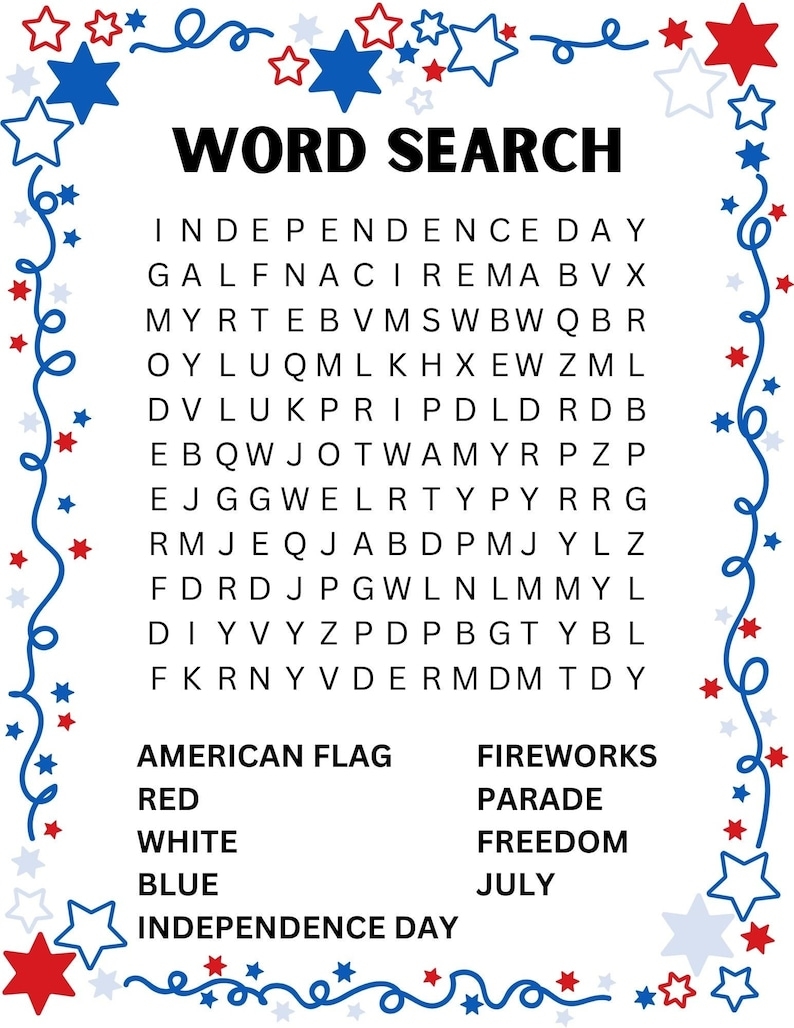 Free Printable Fourth Of July Word Search Word Search Maker Free Printable Fourth Of July Word Search Word Search Maker
