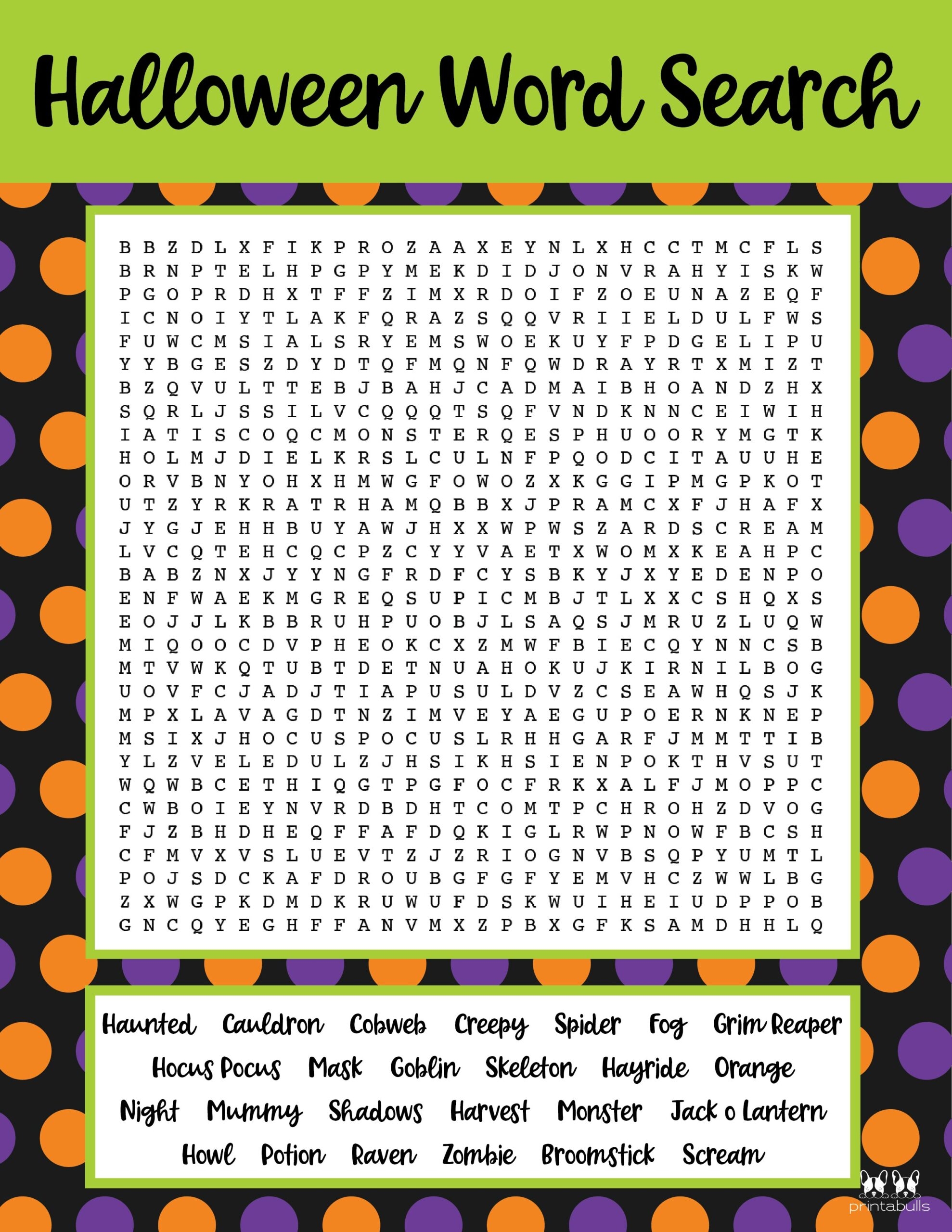 Free Printable Halloween Word Searches Printabulls