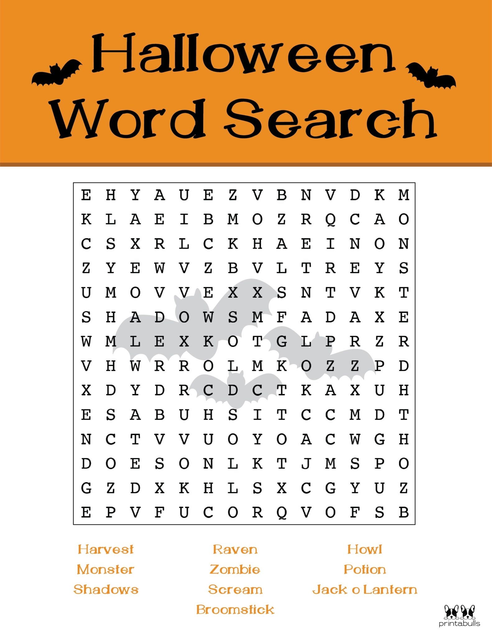 Free Printable Halloween Word Searches Printabulls