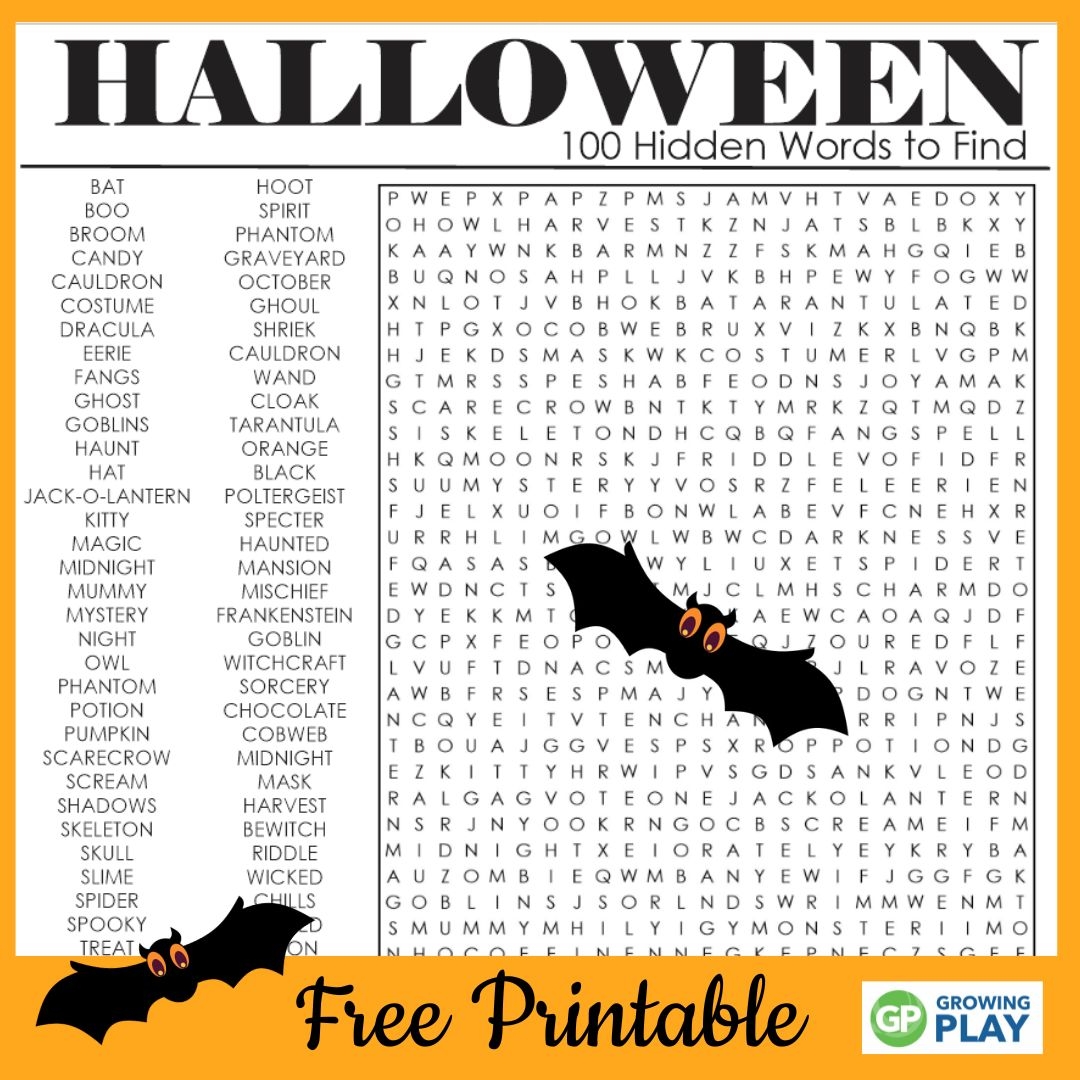 Free Printable Hard Halloween Word Search Word Search Maker