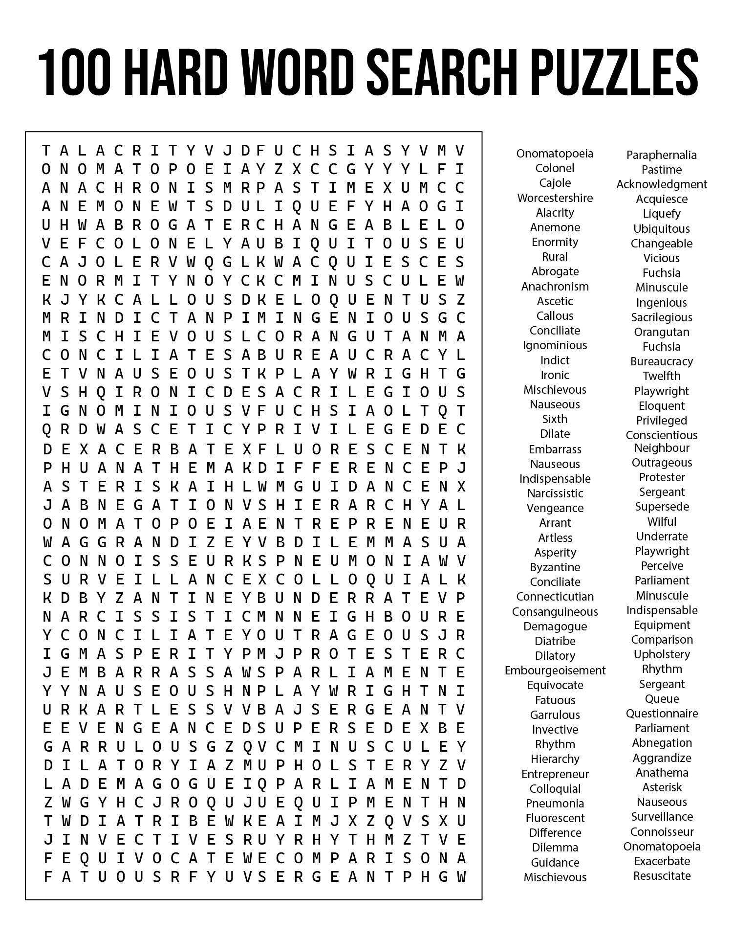 Free Printable Hard Word Search Puzzles More Printables For Everyone