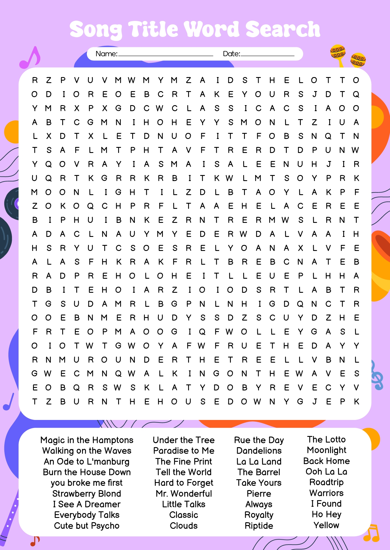 Free Printable Hard Word Search Puzzles Word Search Maker