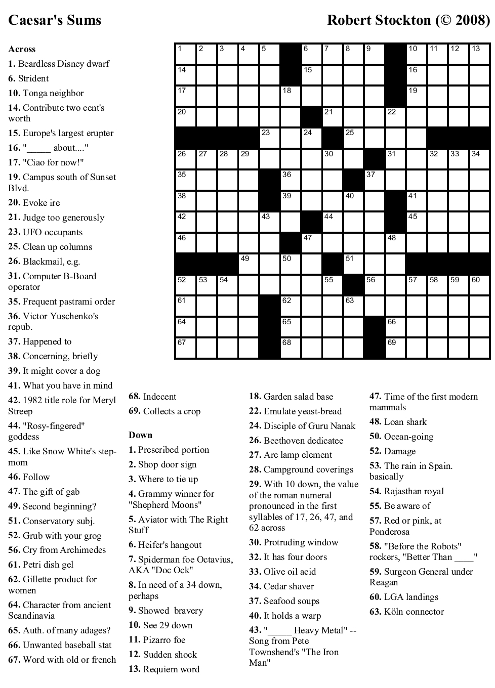 Free Printable LA Times Crossword Puzzles Easy Download Printables