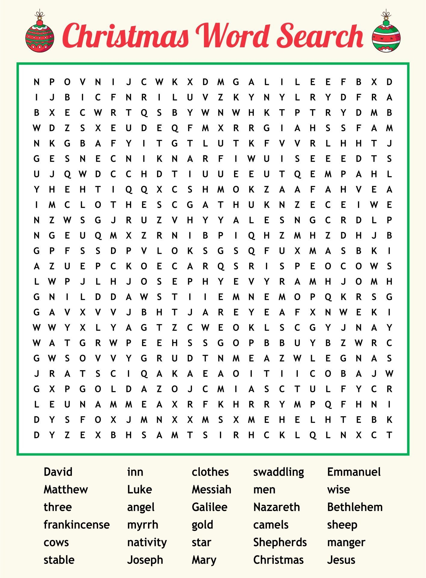 Free Printable Large Print Christmas Word Search Printable Word Search