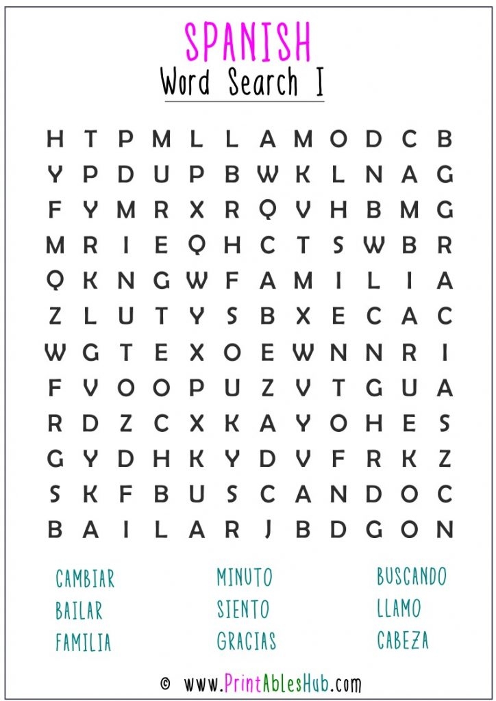 Free Printable Large Print Spanish Word Search Printable Templates