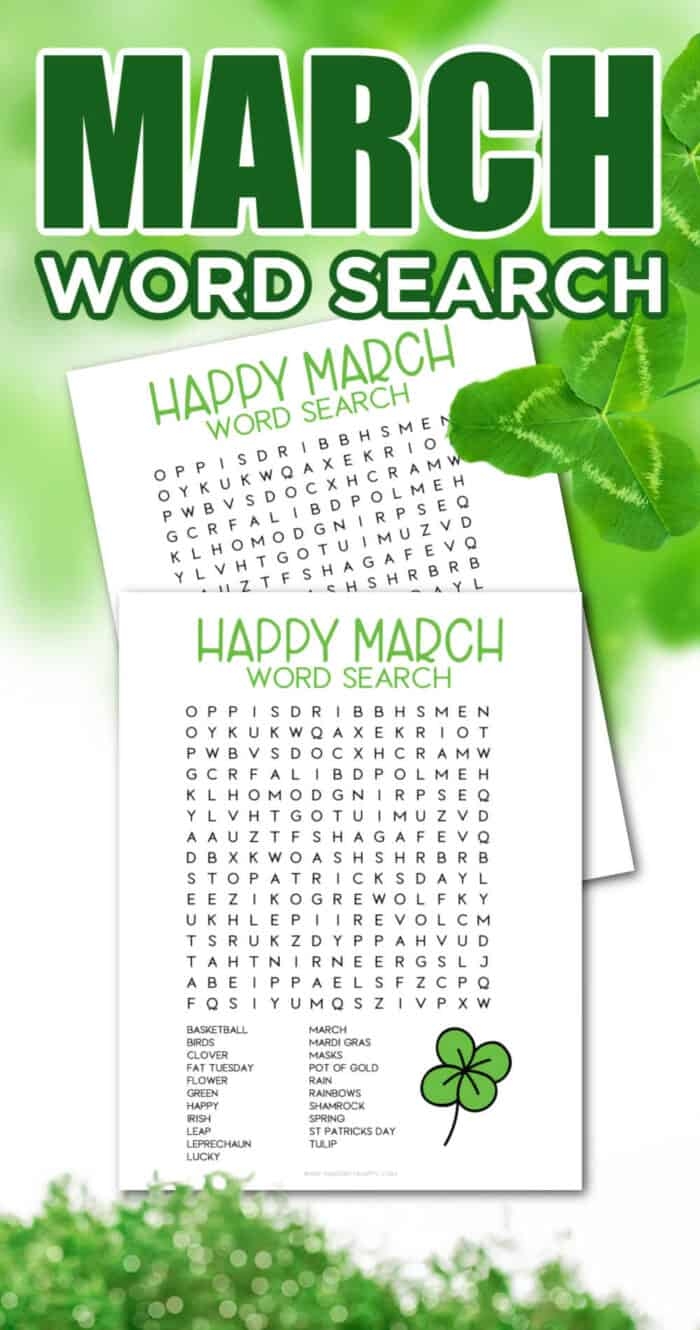 Free Printable March Word Searches Word Search Maker