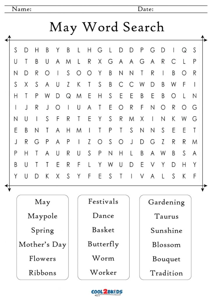 Free Printable May Day Word Search Word Search Maker