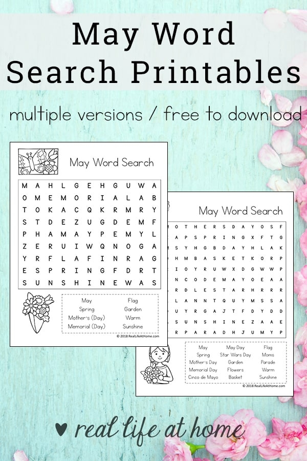 Free Printable May Word Search Printable Puzzle For Kids Free Printable May Word Search Printable Puzzle For Kids