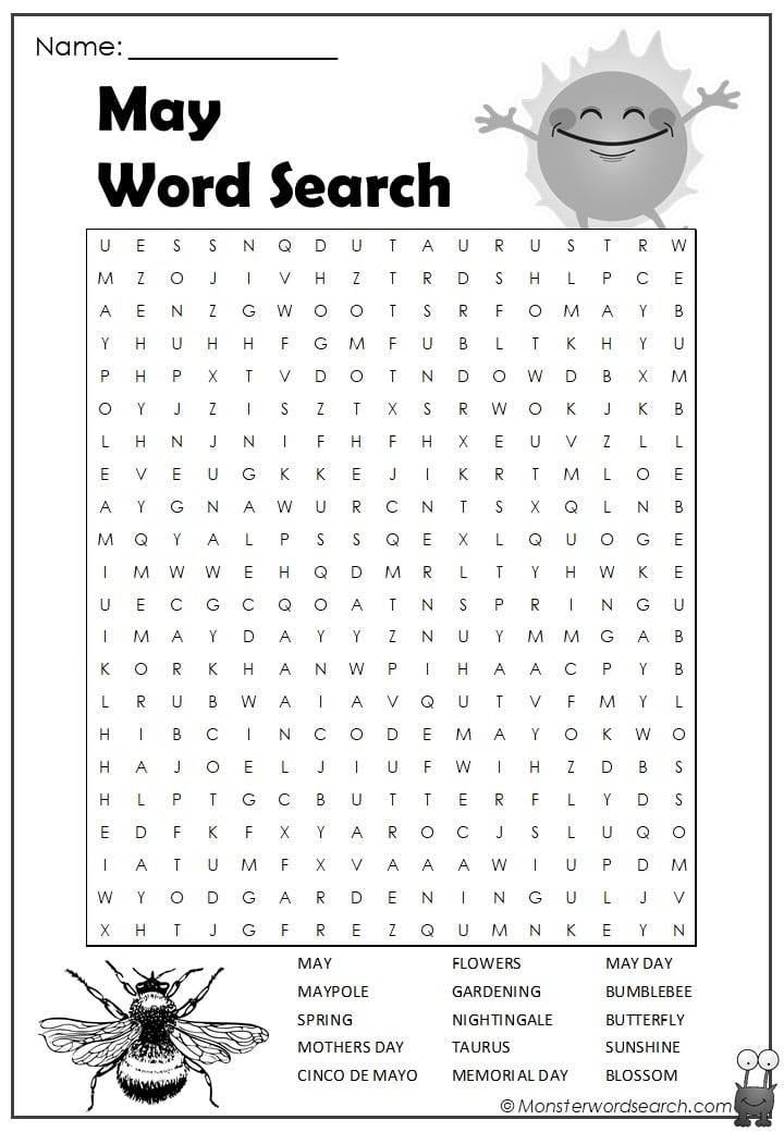 Free Printable May Word Searches Word Search Maker Free Printable May Word Searches Word Search Maker