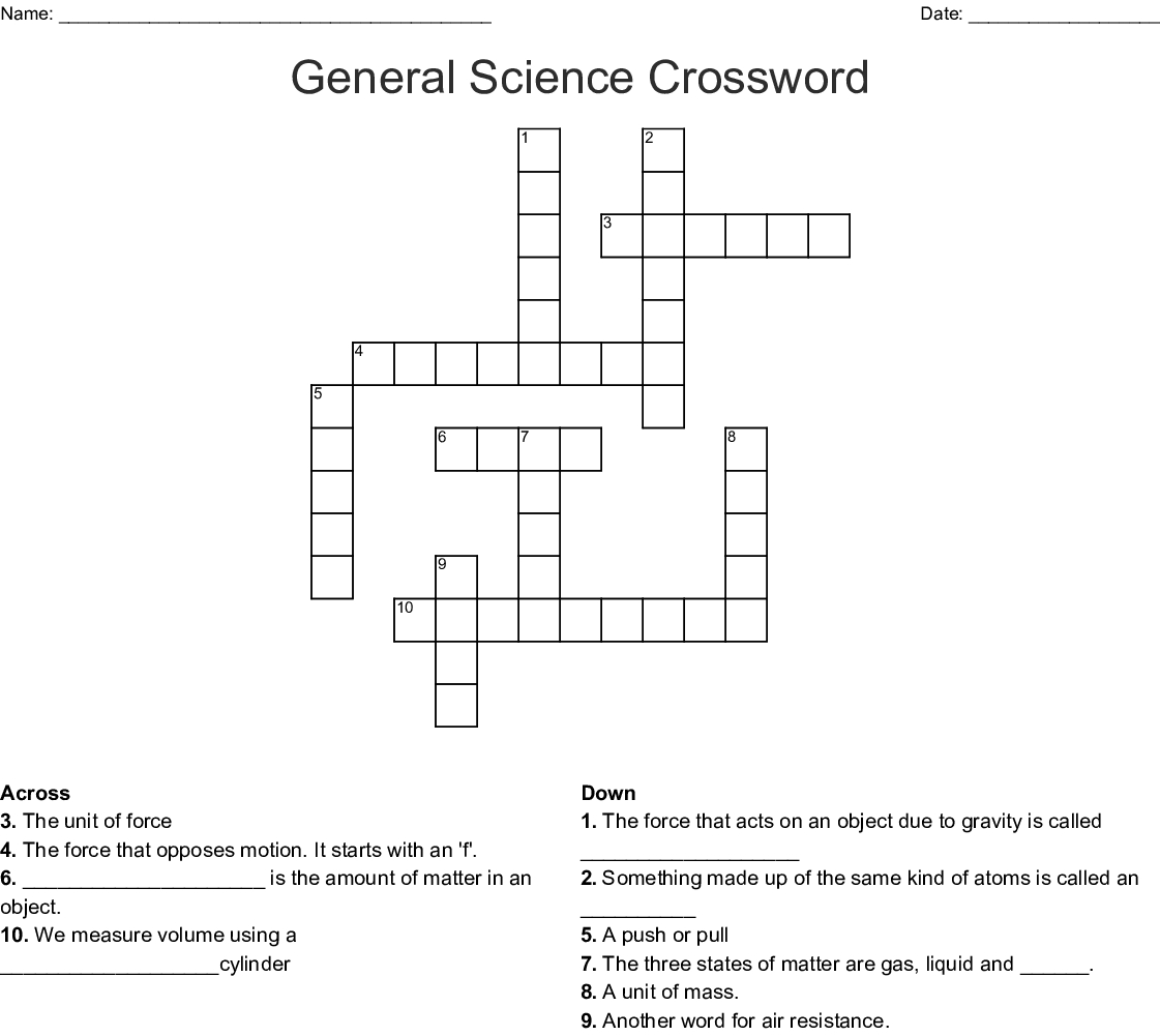 Free Printable Science Word Puzzles Free Printable Science Word Puzzles