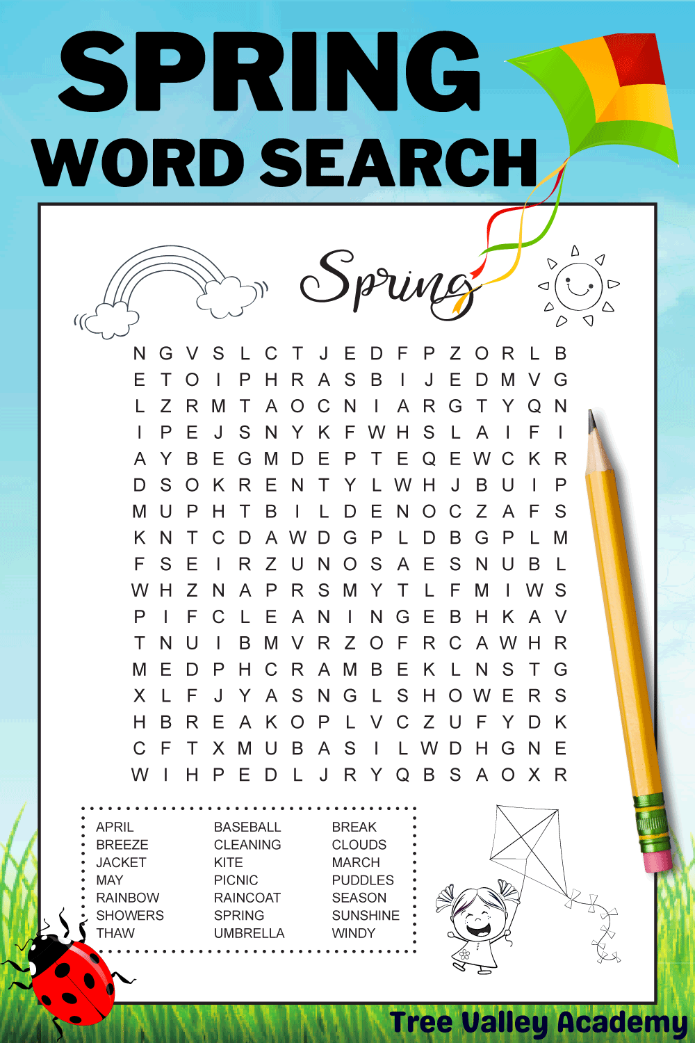 Free Printable Spring Break Word Search For Kids Free Printable Spring Break Word Search For Kids