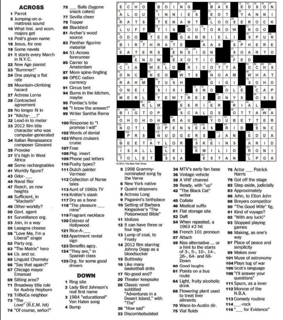 Free Printable Sunday Crossword Puzzles Printable JD Free Printable Sunday Crossword Puzzles Printable JD