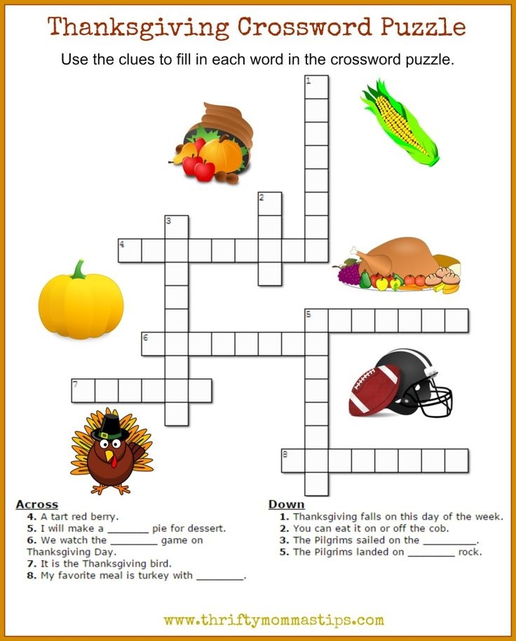 Free Printable Thanksgiving Crossword Puzzles