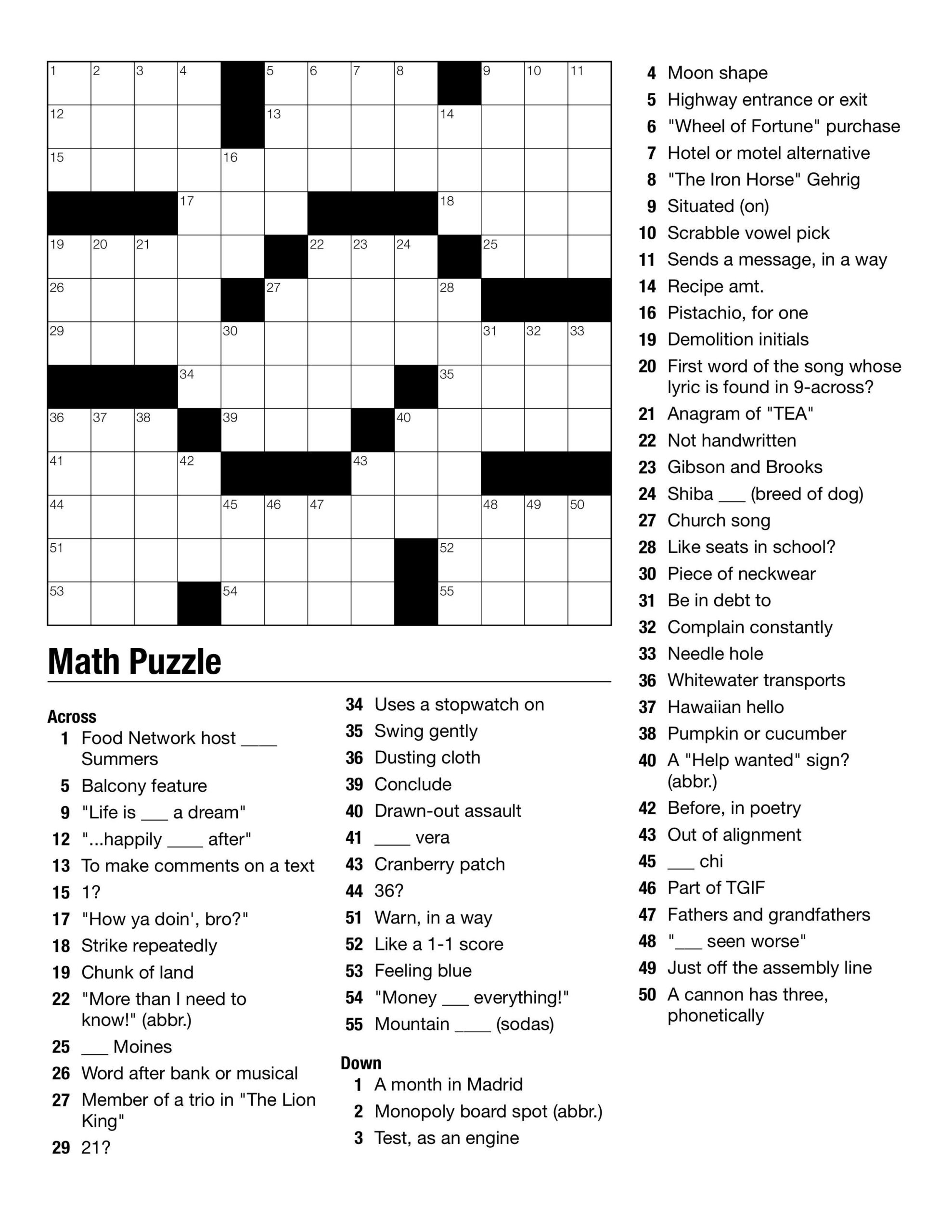 Free Printable Themed Crossword Puzzles Emma Crossword Puzzles Free Printable Themed Crossword Puzzles Emma Crossword Puzzles