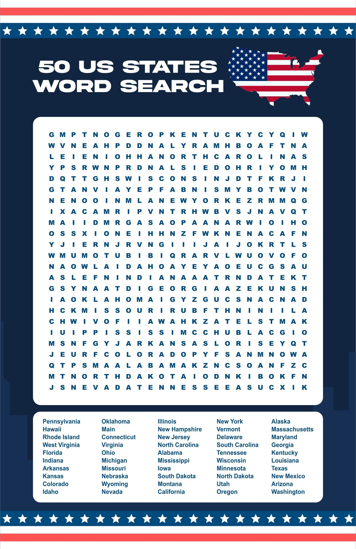 Free Printable United States Word Search Word Search Maker Free Printable United States Word Search Word Search Maker