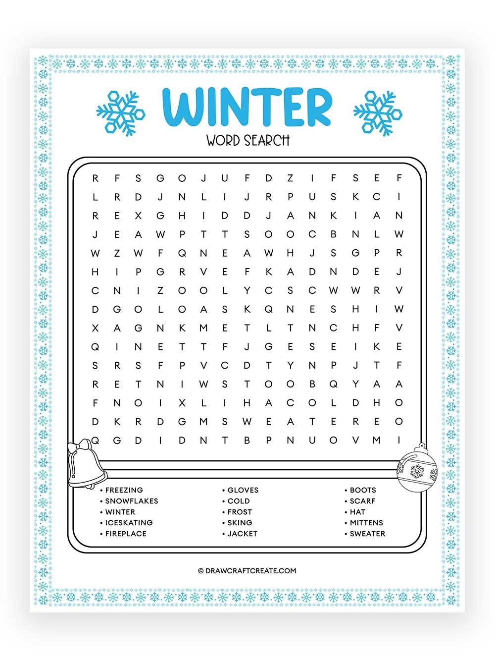 Free Printable Winter Word Search Draw Craft Create