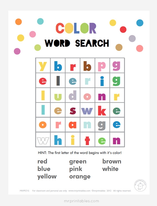 Free Printable Word Search 5 Year Old Download Free Printable Word