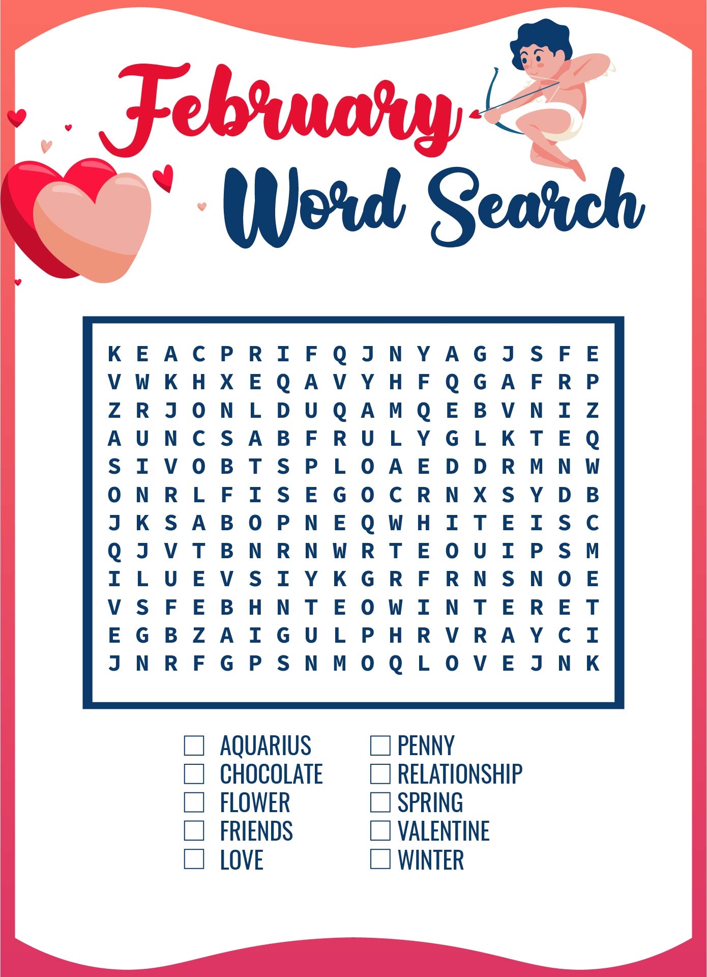 Free Printable Word Search February Word Search Maker Free Printable Word Search February Word Search Maker