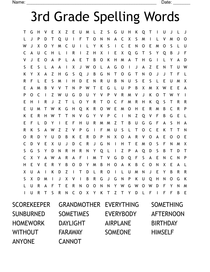 Free Printable Word Searches For 3rd Graders Word Search Maker Free Printable Word Searches For 3rd Graders Word Search Maker