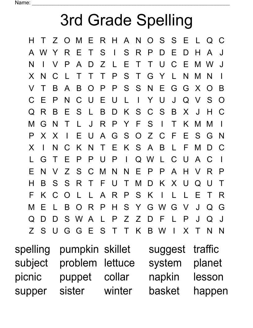Free Printable Word Searches For Third Graders Free Printable