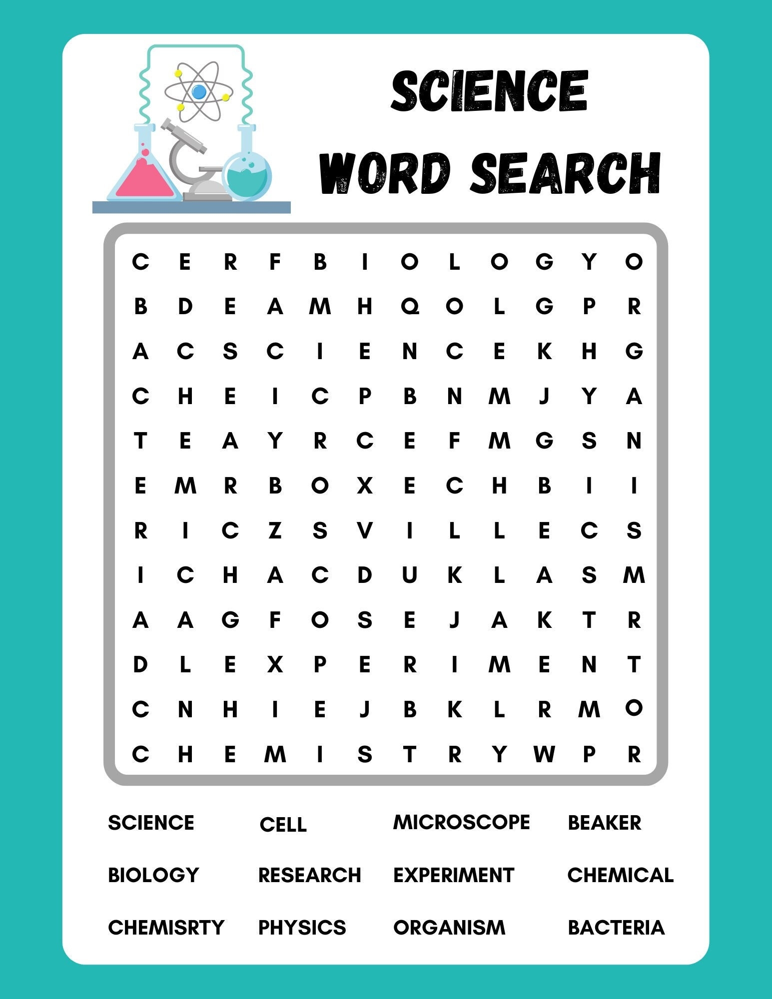 Free Science Word Search Printable Word Search Maker
