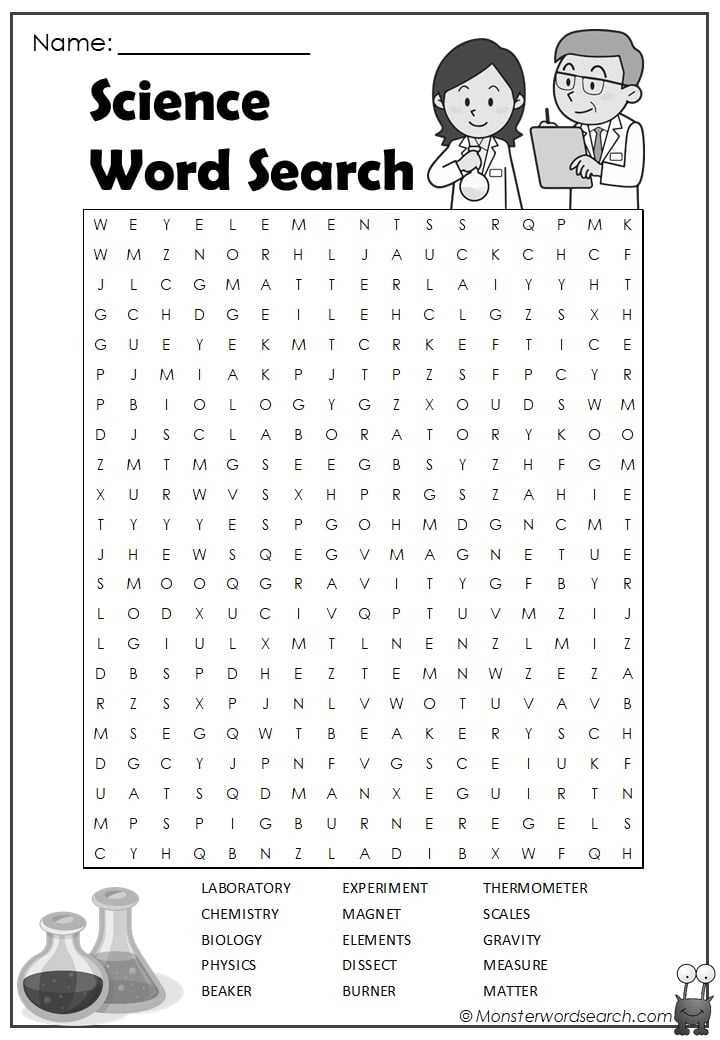 Free Science Word Search Printable Word Search Maker