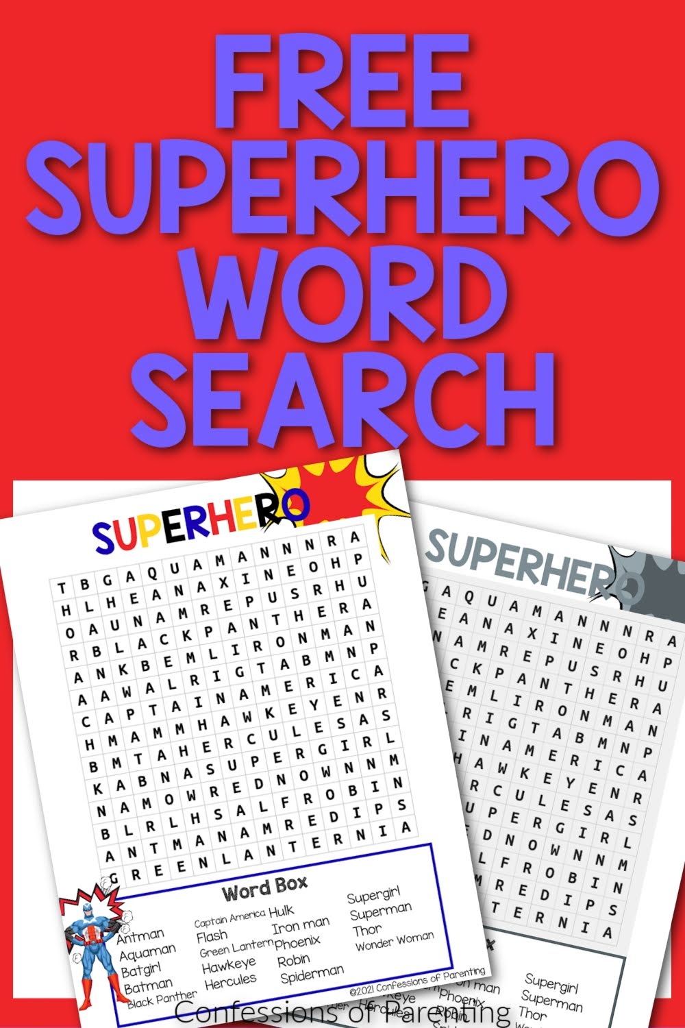 Free Superhero Word Search Printable Free Superhero Word Search Printable