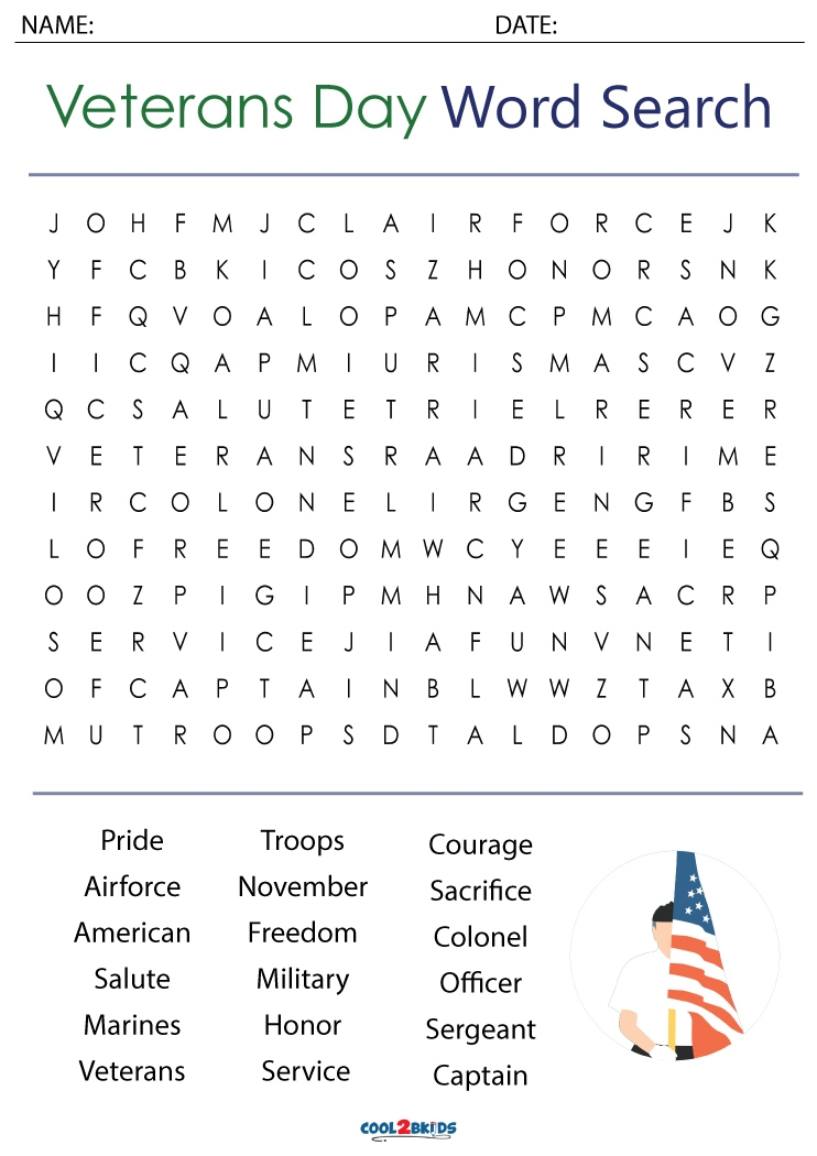 Free Veterans Day Word Search Printables Free Printable