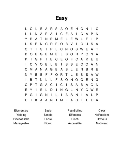 Fun Easy Basic Word Search Printable Free Printables For Everyone