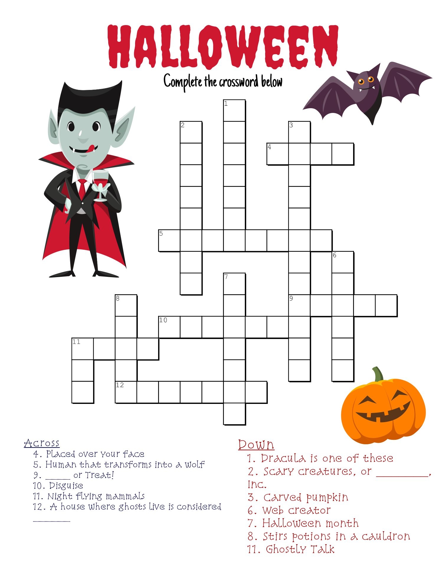 Halloween Crossword Puzzle 15 Free PDF Printables Printablee Halloween Crossword Puzzle 15 Free PDF Printables Printablee
