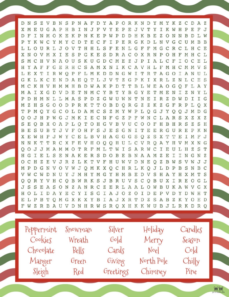 Hard Christmas Word Search Printable Christmas Word Search Games 10