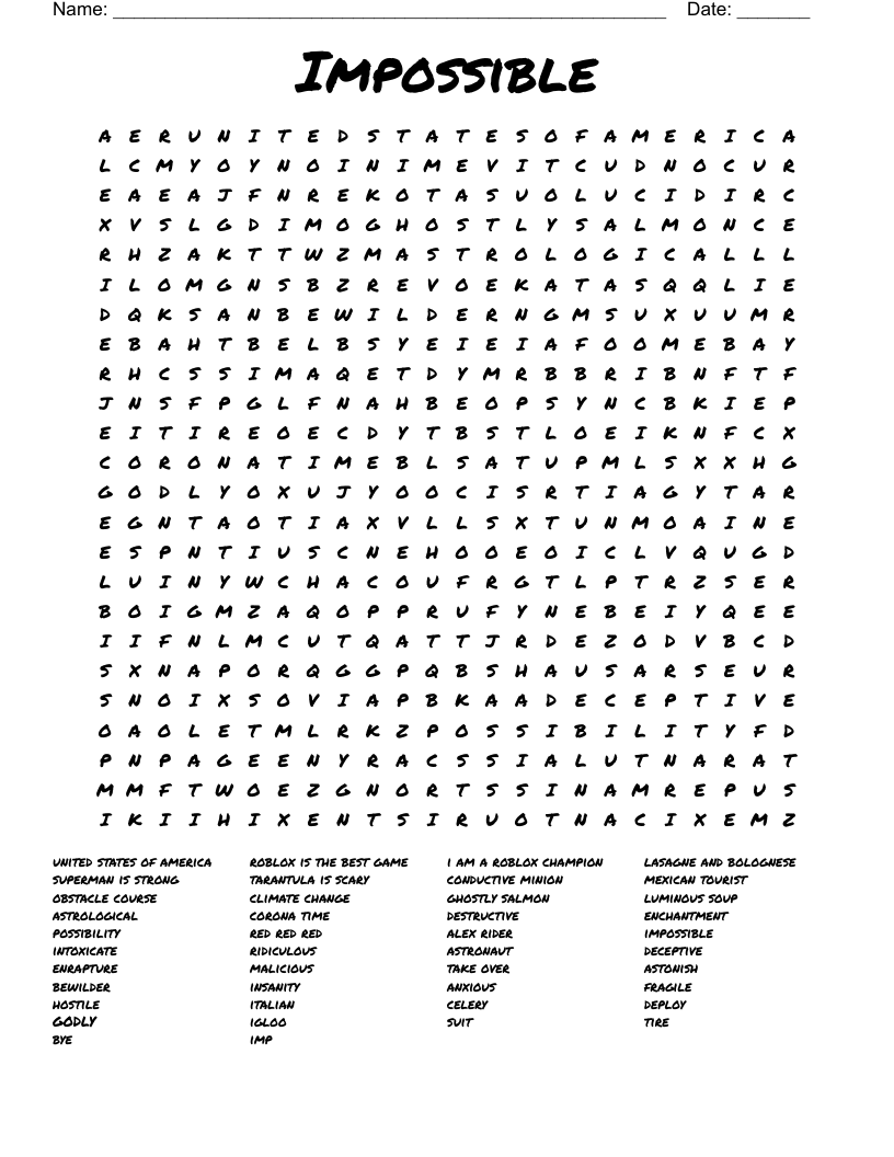Impossible Word Search Printable 80 Puzzles Ideas Puzzle World Impossible Word Search Printable 80 Puzzles Ideas Puzzle World