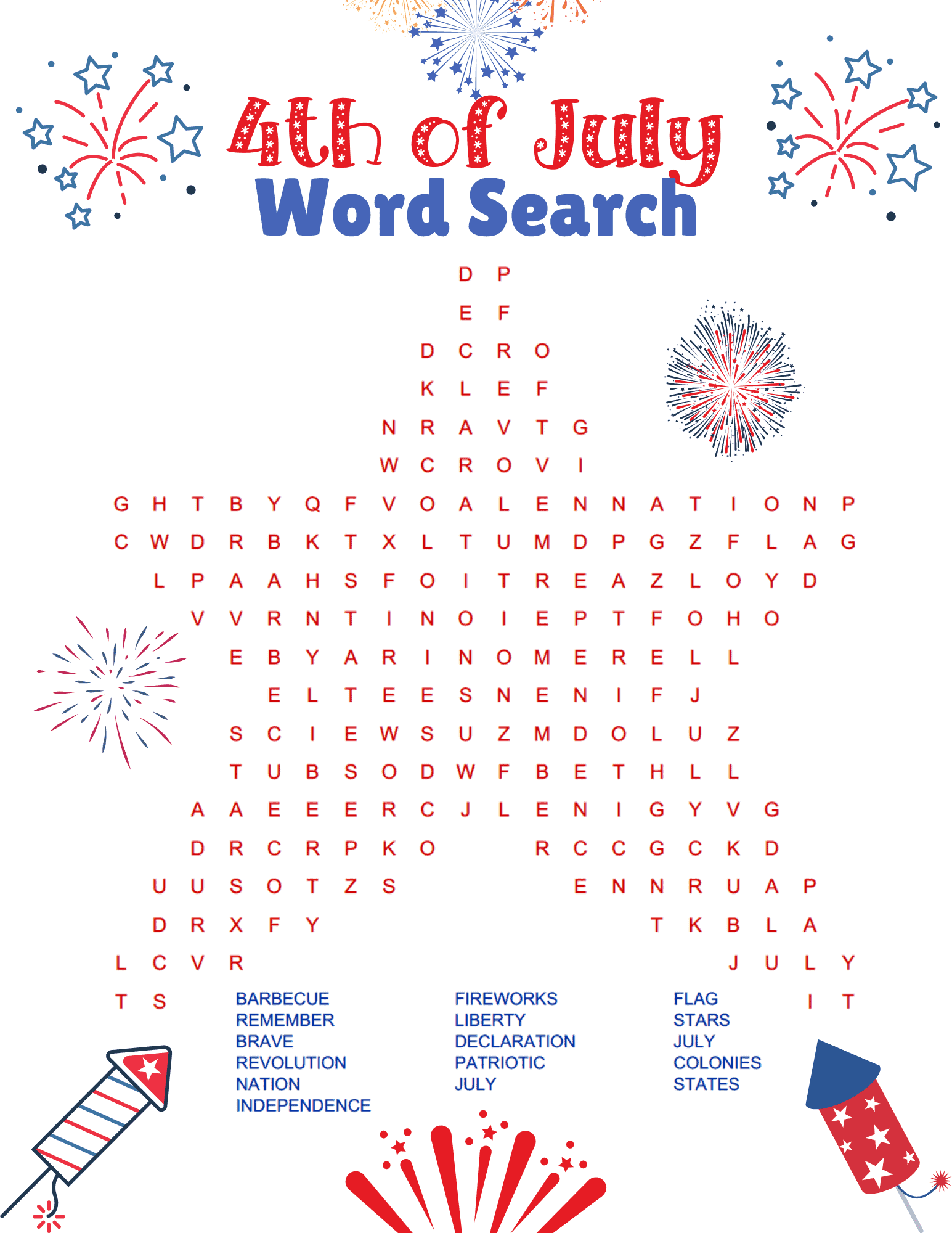 July 4th Word Search Printables Word Search Maker July 4th Word Search Printables Word Search Maker