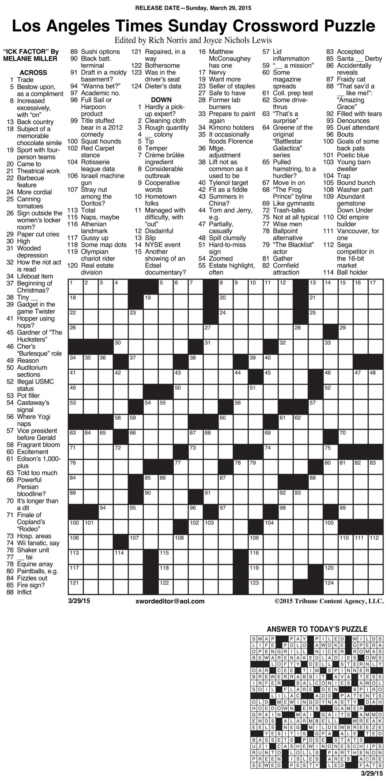La Times Free Printable Crossword Puzzles Mary Crossword Puzzles
