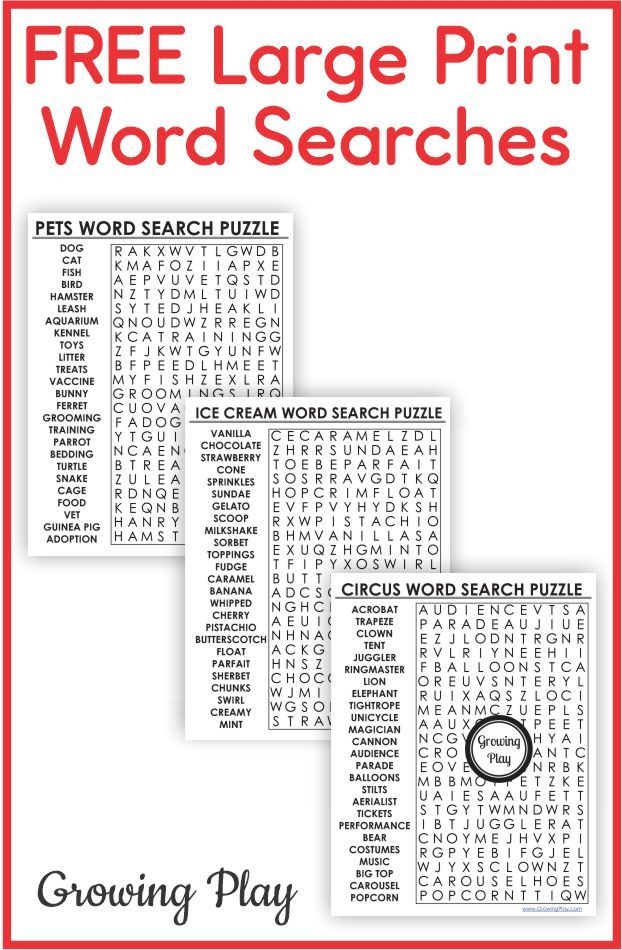 Large Print Word Search Printable Free Printable Word Searches Large Print Word Search Printable Free Printable Word Searches