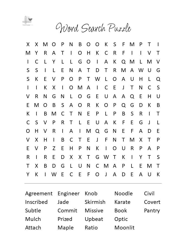 Large Print Word Search Printable Fun Free Puzzle PDF PuzzleVoyager