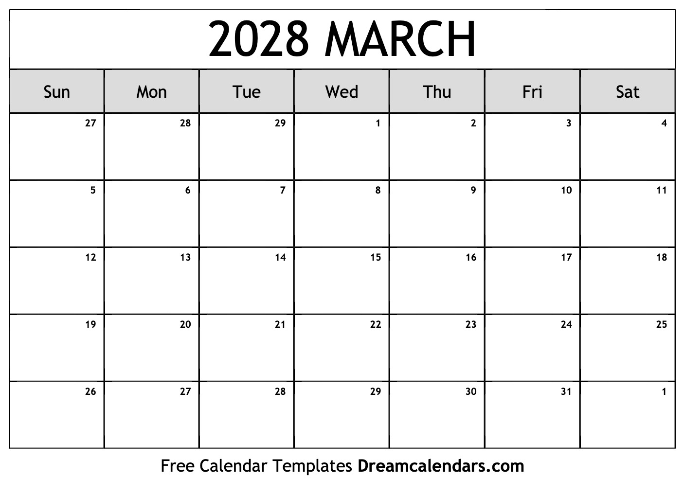 March 2028 Calendar Free Printable With Holidays And Observances March 2028 Calendar Free Printable With Holidays And Observances
