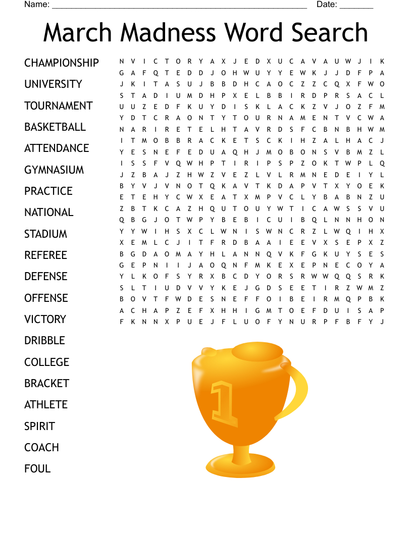 March Word Search Free Printable FREE Printable HQ