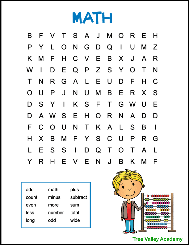 Math Word Search Free Printable Math Word Search Free Printable