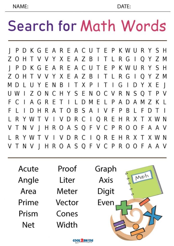 Math Word Search Printable Free Word Search Maker