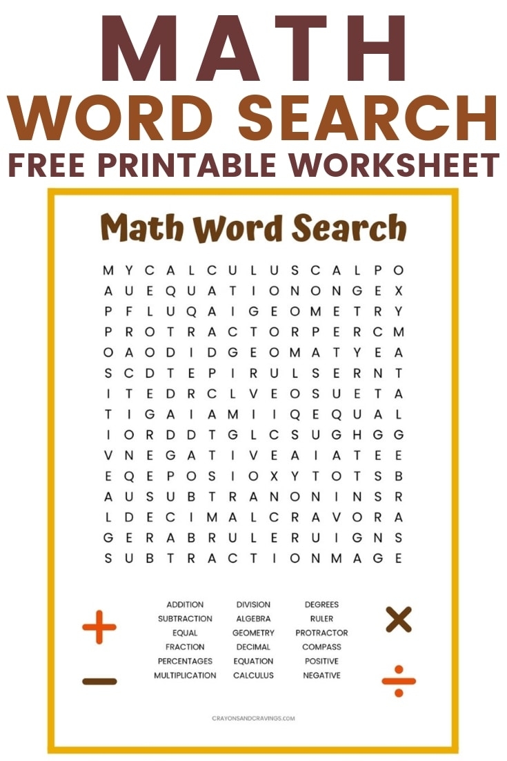 Math Word Search Printable Printable Word Searches