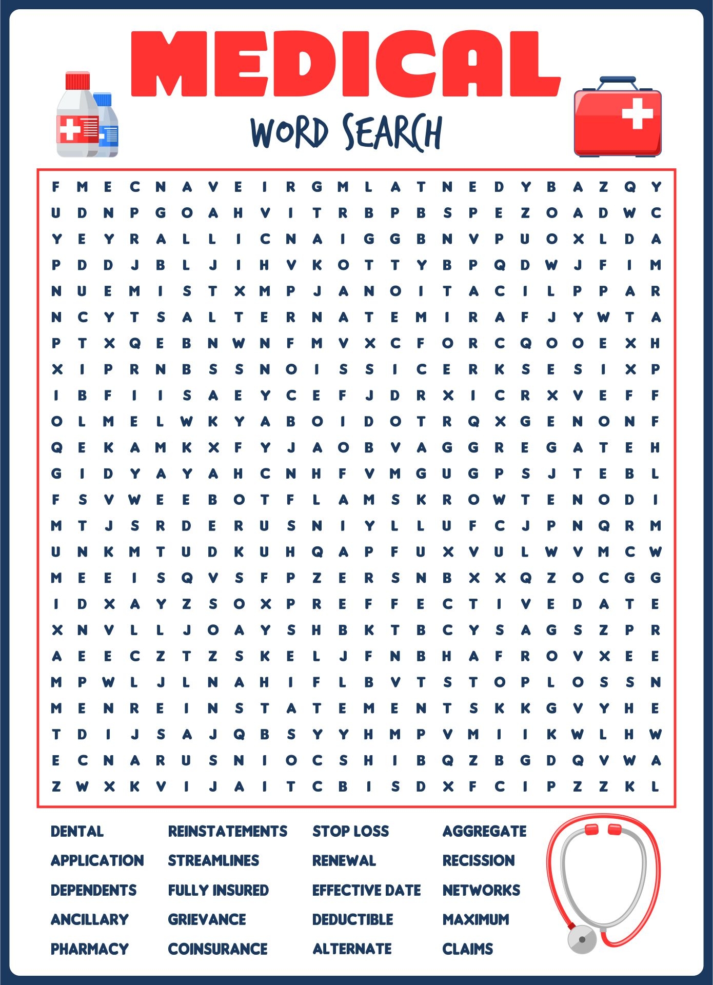Medical Word Search Puzzles 10 Free PDF Printables Printablee
