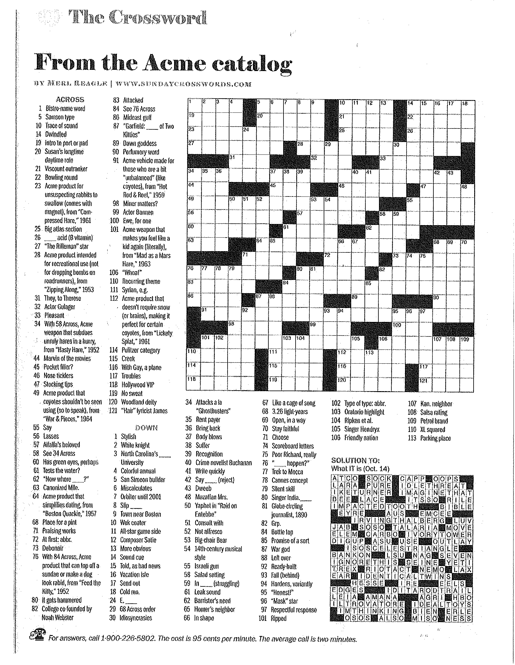 Merl Reagle Printable Crossword Puzzles Printable