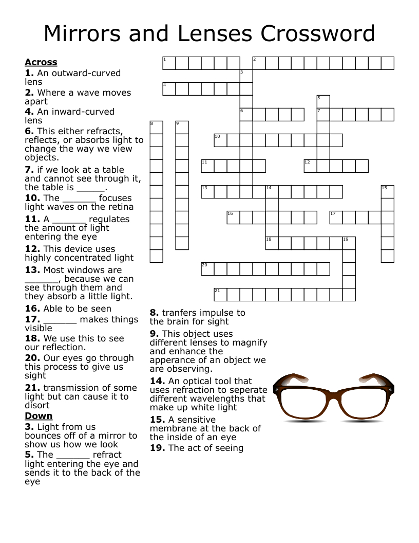 Mirroreyes Crosswords Printable All FREE Printables
