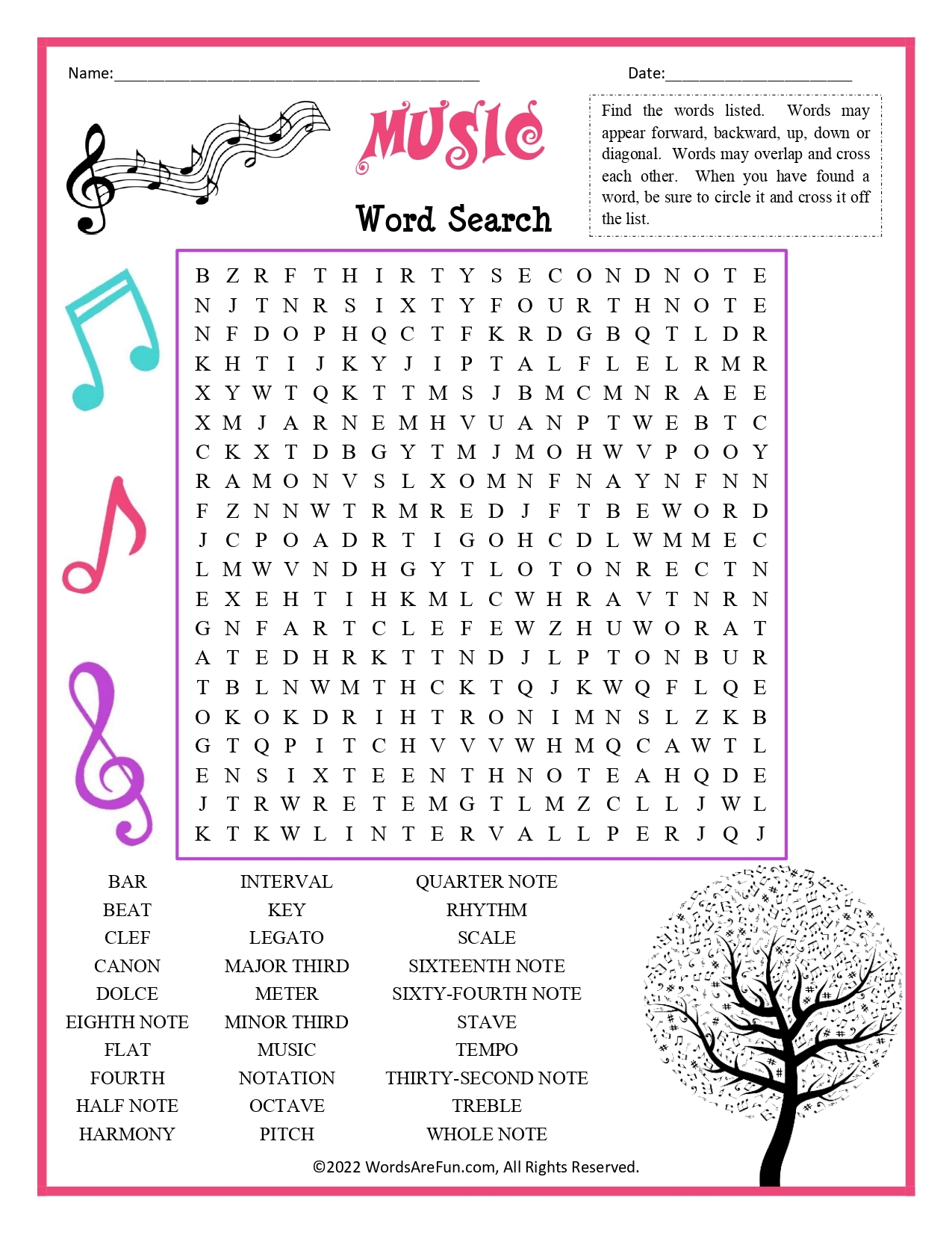 Music Word Search Printable Pdf Word Search Maker Music Word Search Printable Pdf Word Search Maker