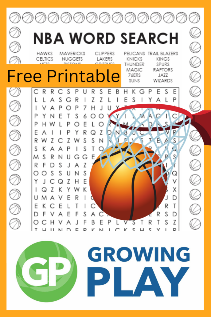NBA Word Search Free Printable For All Ages Growing Play