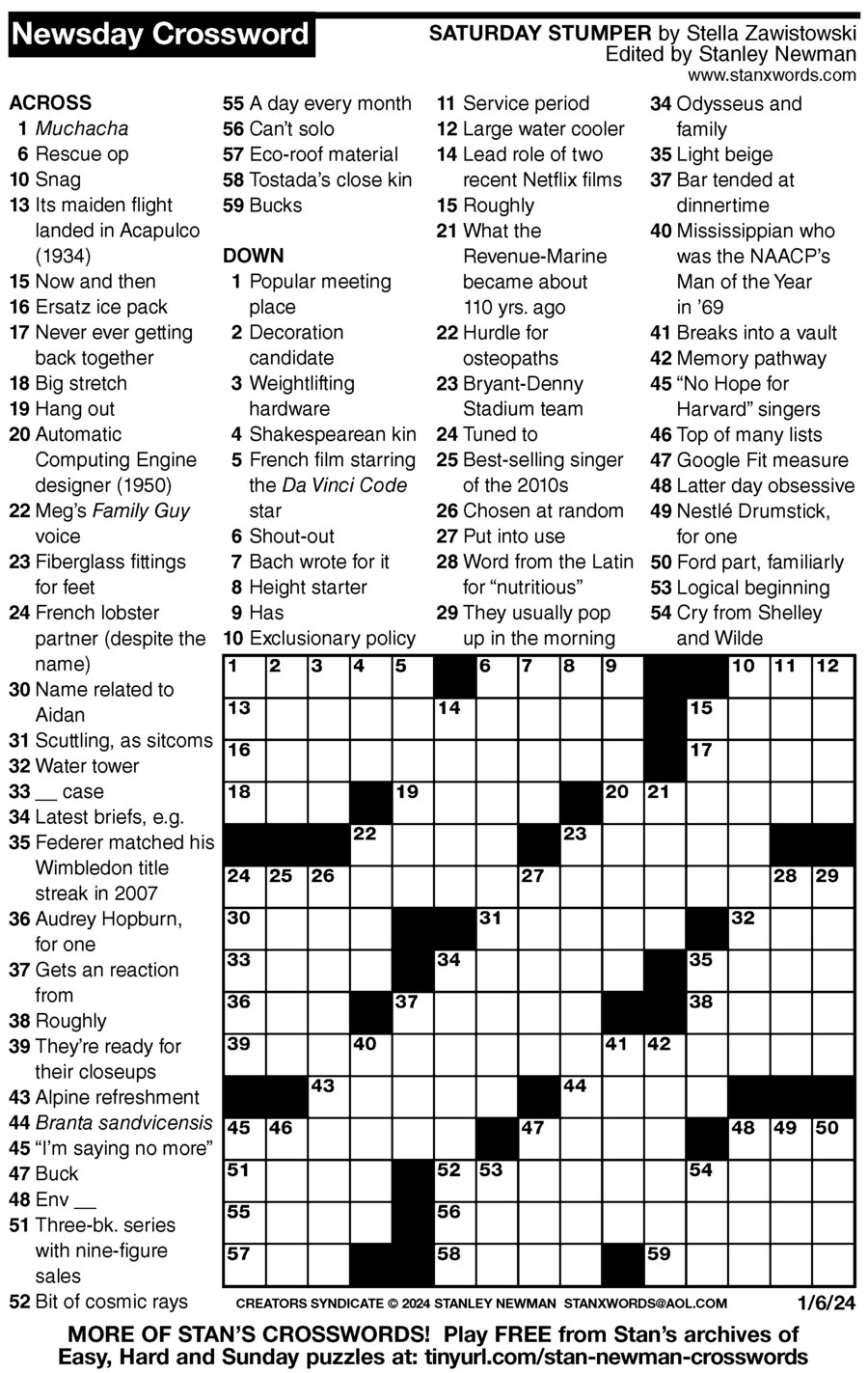 Newsday Crossword Solution Today Free Printable FREE Printable