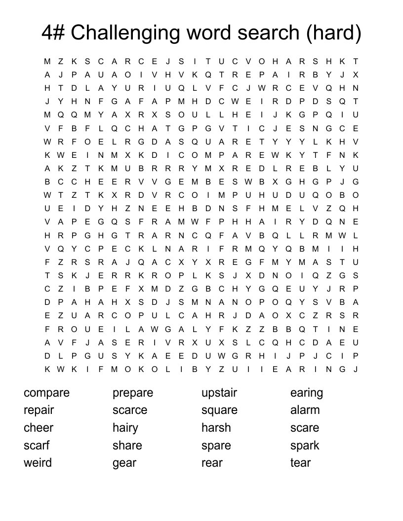 Pdf Difficult Word Search Printable Word Search Maker